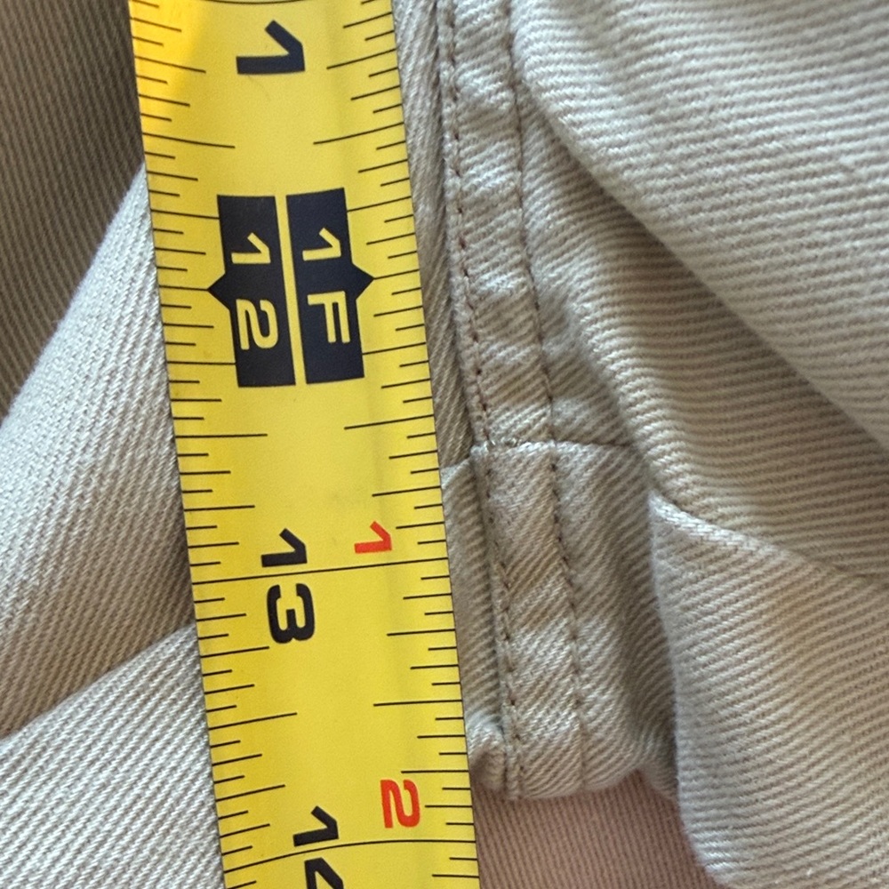 Madewell Size 10 ankle cropped high waisted loose 100% Cotton khaki green - Picture 9 of 14